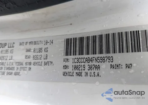 2015 Chrysler 200 Limited from USA, damaged, VIN 1C3CCCAB4FN598793